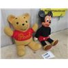Image 2 : Vintage Plush Winnie The Pooh & Mickey Mouse