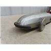 Image 2 : Silver Bullet Pressed Metal Race Car w 2 Men 26" Long- Vintage