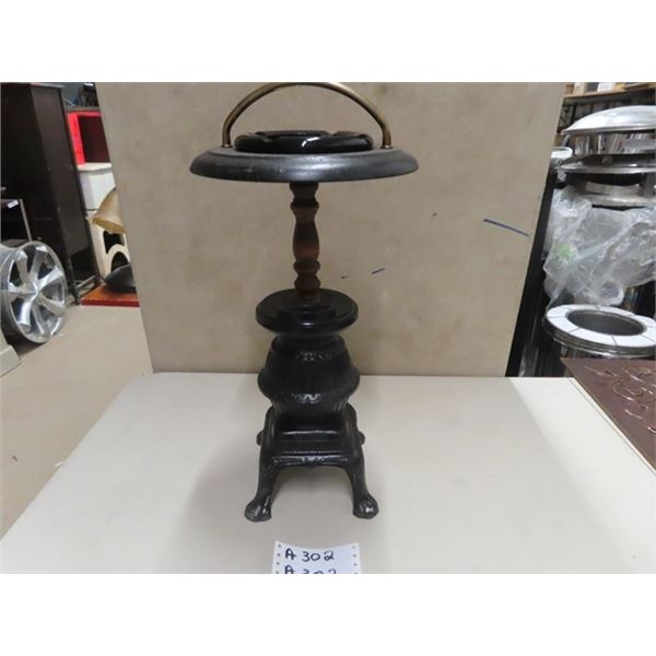 Metal Ashtray Stand - Pot Belly Heater Style 18"