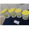 Image 3 : Retro Metal Cannister Set of 4 Plus Match Dispener