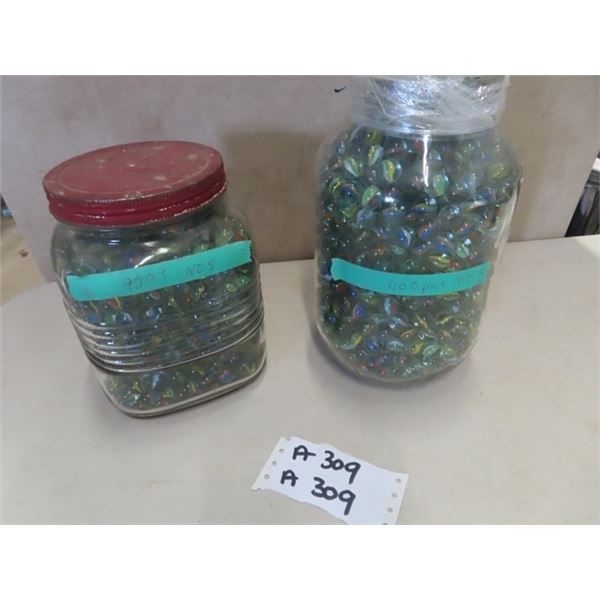 2 Jars of 2000 Plus Marbles