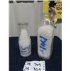 Image 1 : 2 Milk Bottles - 1 Dutch Dairies Farm Ltd. & Central Dairies Old phone #, & Hanging Cat Ornament