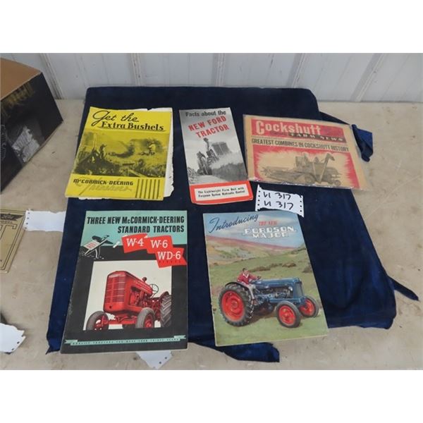 5 Tractor Brochures/ Catalogues - Fordson Major, Ford, McCormick , Cockshutt 1940's & 50's