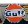 Image 1 : (VE) Modern Gulf Metal Embossed Sign 24" Rd