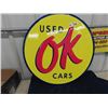 Image 1 : Modern Metal Embossed Used OK Cars Sign 24"RDish
