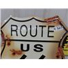 Image 2 : Modern Metal Embossed Route US 66 Sign 24" x 24"