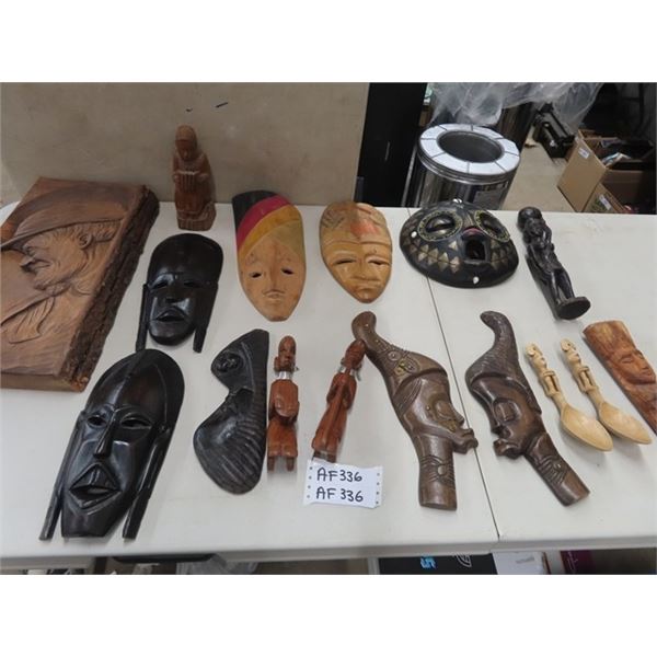 16 Wooden Tribal Masks & Statues