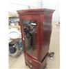 Image 2 : Mahogany China Cabinet- Lights Up w Glass Shelves w Curved Glass 68" x 24" X 15"