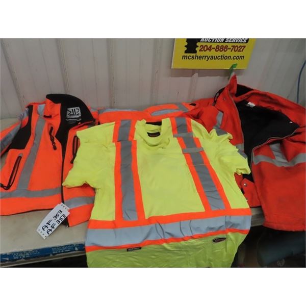 4 Reflective Clothing Jacket Sz Xl, & Med 2 Size Large T Shirts