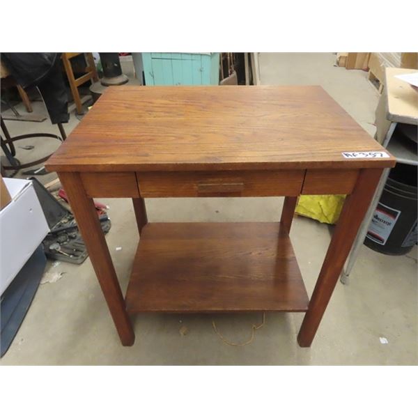 Oak Stand w Drawer 30" x 27" x 20"