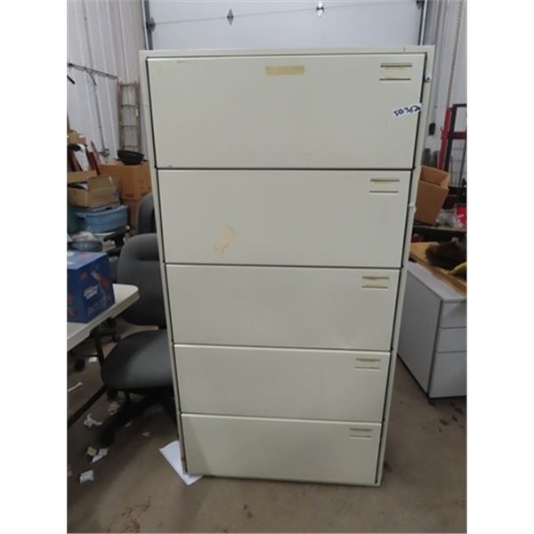 Metal 5 Drawer Lateral Filing Cabinet 70" x 36" x 18"
