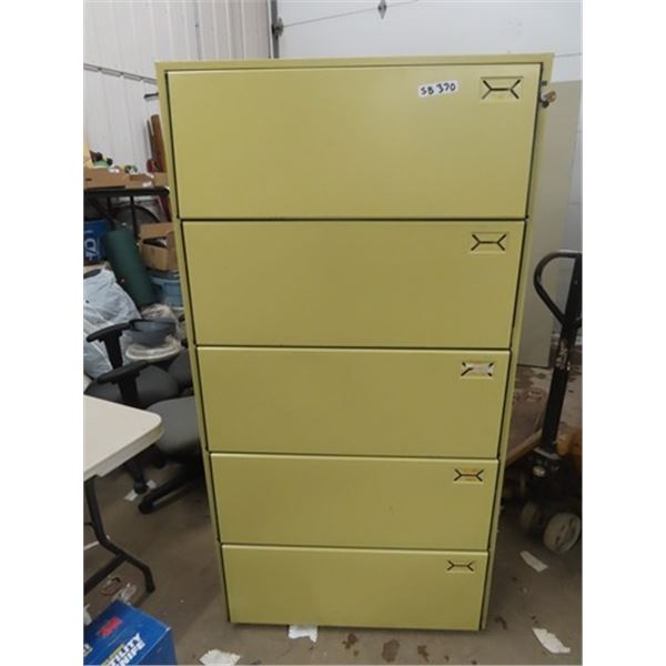 Metal 5 Drawer Lateral Filing Cabinet 68" x 36" x 18"