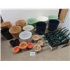 Image 1 : Approx 25 New Large Plastic/Ceramic , Wicker, Planters & Watering Cans