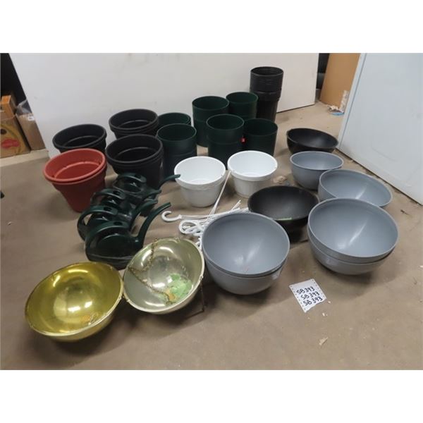 Approx New Used Plastic Planters & Watering Cans