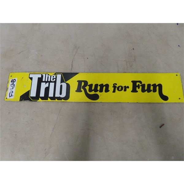 (FU) Vintage Metal Sign The Trib Newspaper 23" x 44"