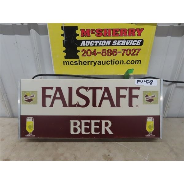 (FU) Falstaff Light UP Beer Sign 10" X 25"