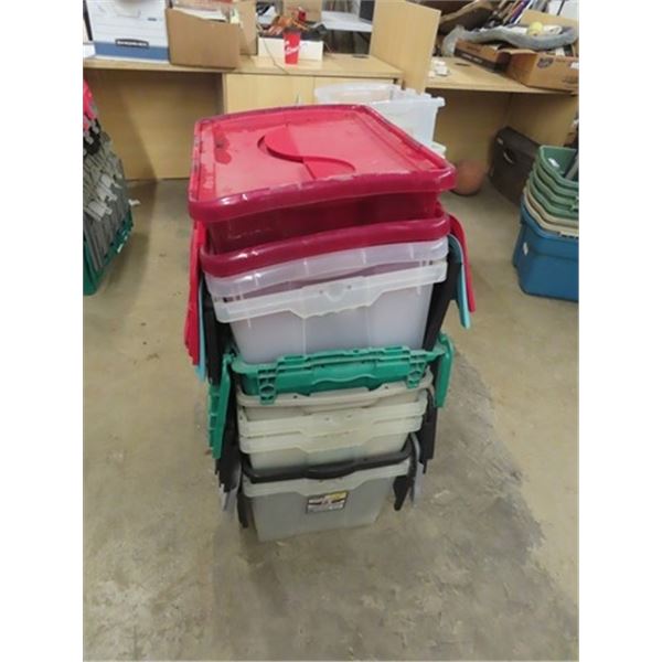 10 Poly Storage Tubs w Folding Lids