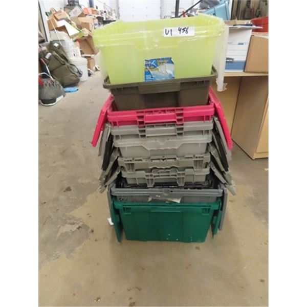 10 Poly Storage Tubs w Folding Lids