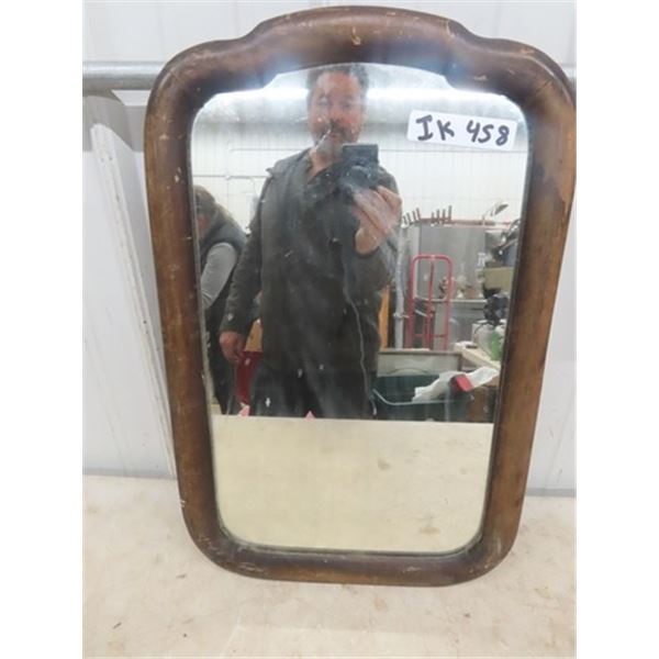 Wood Framed Vintage Mirror 15"X 23"