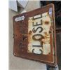 Image 1 : Metal Embossed Road Closed Sign 24" x 24"