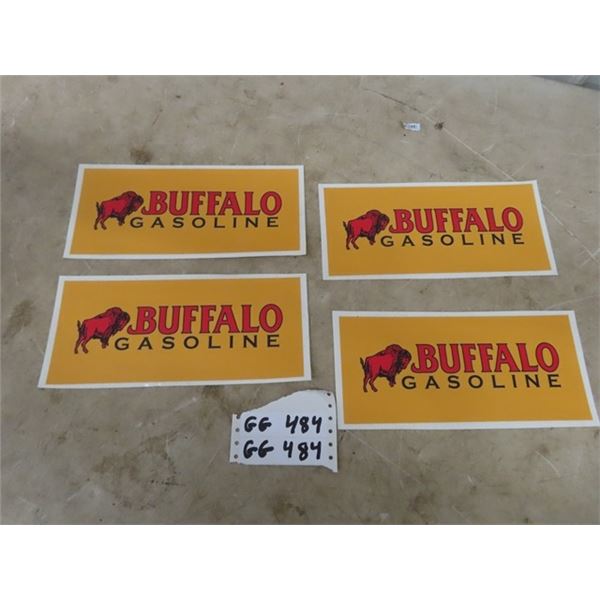 4 Buffalo Gasoline Stickers 5" X 11"