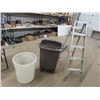 Image 1 : Alum Step Ladder & 2 Garbage Cans