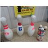 Image 2 : Wooden Milk Crate, 3 Bowling Pins, Golf Balls, Metal Coca Cola Rack Sign 2.5" x 19"