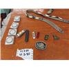 Image 1 : 4 Pocket Knives, Belt, 4 New Compasses, Keychains Pewter Belt Buckle