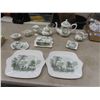 Image 1 : (J) 14 Pc Royal Staffordshire China - Plates, Tea Pot, Sugar & Creamer, Butter Dish Plus