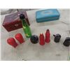 Image 2 : (J) Vintage S & P Shakers, Baby Shoes, 2 Empty Jewlry Boxes, Ceramic Figurines