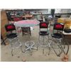 Image 1 : MAC Tool Publ Style Table & 3 Swivel Stools Table is 44" H & 30" RD