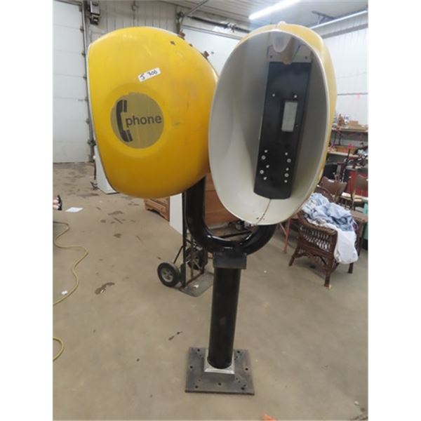 J 1960 s Double Egg Phone Booth W Porc Stand 72 T McSherry Auction J 1960 s Double Egg Phone Booth W Porc Stand 72 T McSherry Auction
