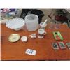 Image 1 : Milk Glass Bowl, VIntage Glass Light Shade, Aynsley C & S, Collingwood Plate Royal Wedding Mirrored 