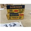 Image 2 : 40 Rds of 32 REM  In Vintage Ammos Boxes- Dominion CIL - MUST HAVE VALID PAL TO PURCHASE- PICK UP ON