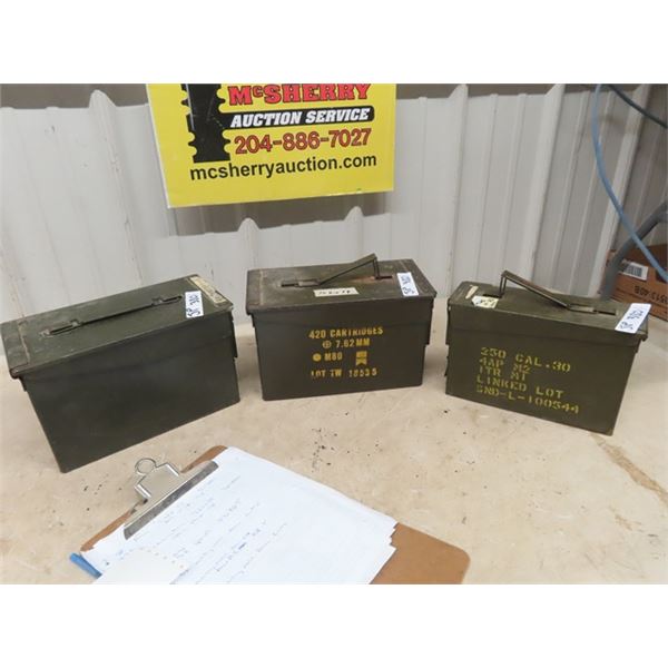 (JP) 3 Metal Military Ammo Crates