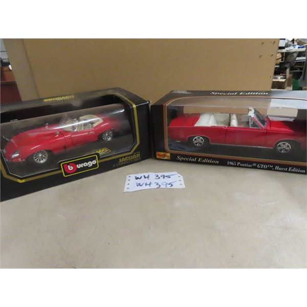 (WH) 2 Die Cast Car Models - Jaguar & 1965 GTO