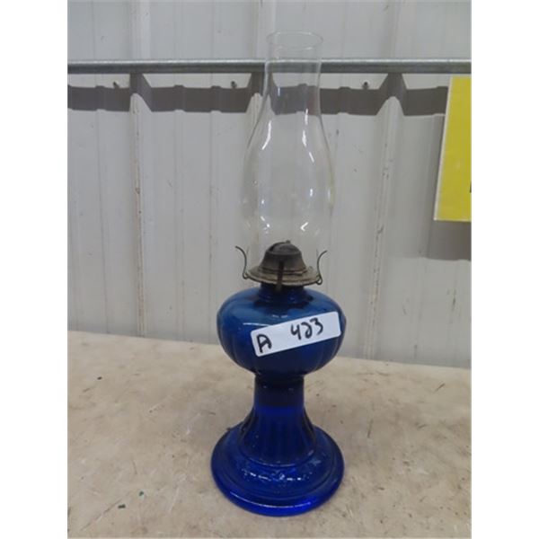 Cobalt Coal Oil Lamp