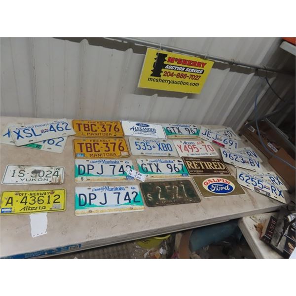 (FK)Approx 22 License Plates- Including Yukon