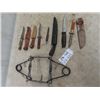 Image 1 : (FK) 5 Hunting & Filleting Knives & Conibear Trap