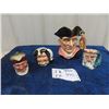 Image 1 : (FK) Royal Doulton Toby Mugs, Captain Henry Morgan 1957, Nite Watchman 1962, Neptune 1960 & Simon Th