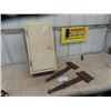 Image 1 : (FK) Painted Wooden Medicine Cabinet 23" x 12" x 6" & Set of Barn Door Hinges