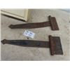 Image 2 : (FK) Painted Wooden Medicine Cabinet 23" x 12" x 6" & Set of Barn Door Hinges