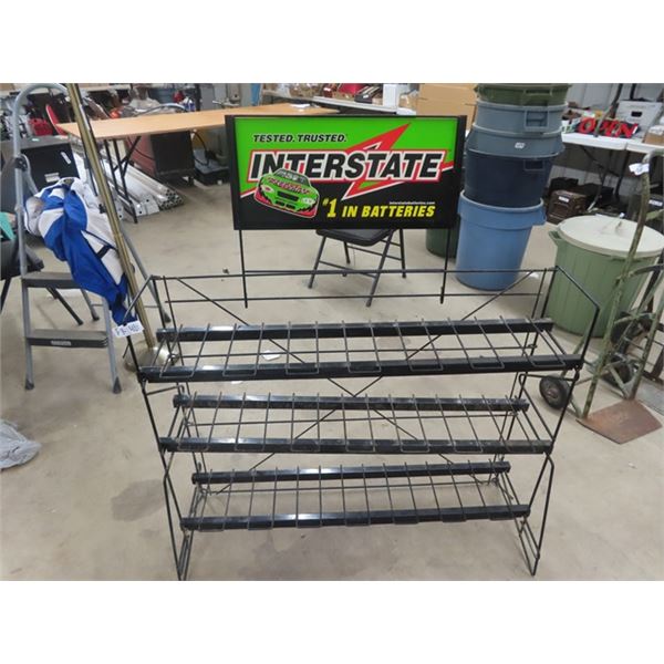 (FK) Interstate Battery Rack 36" X 42" x 10" & Plus Sign 11" x 23"