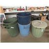 Image 1 : 5 Poly Garbage Cans, Rubbermaid & More
