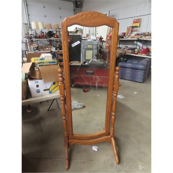 (BZ) Oak Self Standing Mirror 22" x 58"