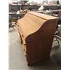Image 2 : (BZ) Oak Roll Top Desk w S Curve & Oak Swivel Chair 47" x 52" x 29"