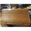 Image 3 : (BZ) Oak Roll Top Desk w S Curve & Oak Swivel Chair 47" x 52" x 29"
