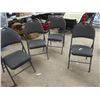 Image 1 : 4 Folding Chairs Upholstered & Metal