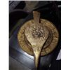 Image 2 : MCM LEATHER FOOTSTOOL AND BRASS COLLECTIBLES