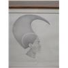 Image 2 : Large Nahioleia Pencil Art, Signed by Rocky Ka`iouliokahihikolo`ehu Jensen, Framed 33" x 33"